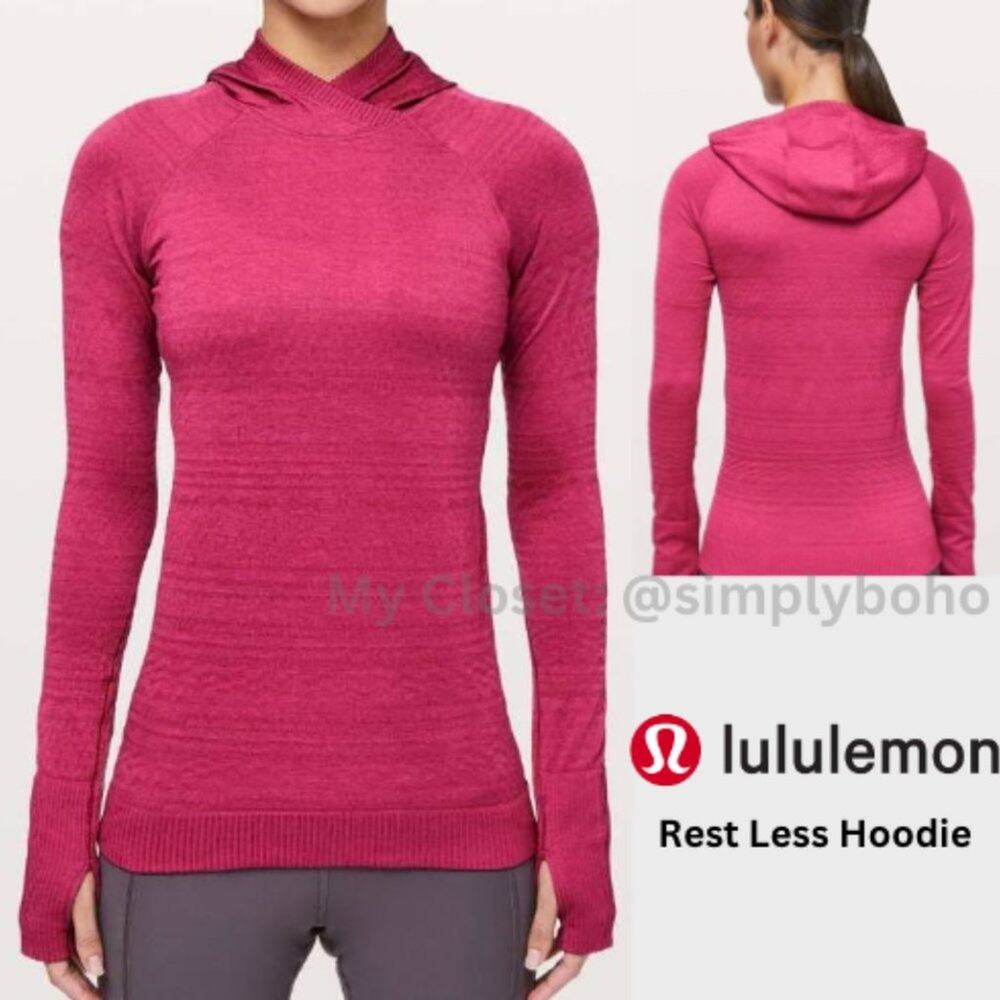 LULULEMON - Rest Less Hoodie violet red - size MEDIUM (read descrip)
